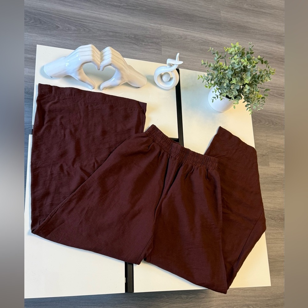 Basement Wide Leg Pants Size S – Chocolate Brown – Rayon/Nylon Blend - Picture 6 of 9